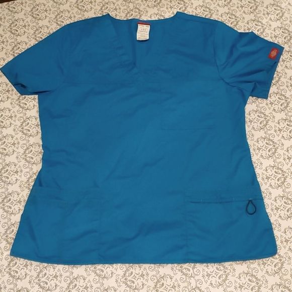 Dickies Tops - Dickies Turquoise Utility Scrubs Top Large